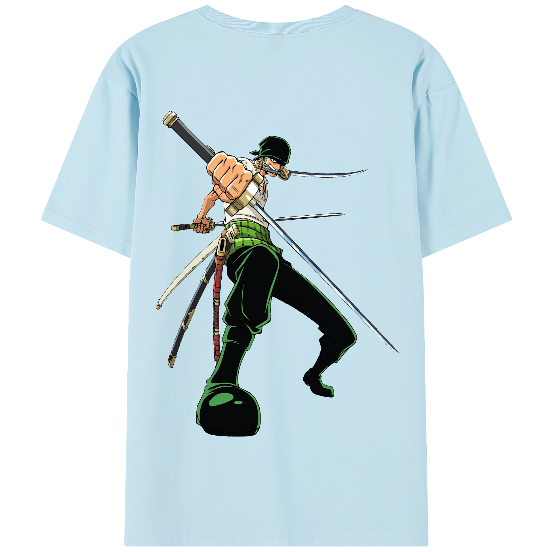 ワンピース ロロノア・ゾロ ONE PIECE Roronoa Zoro 綿100％半袖Tシャツ（背面プリント）